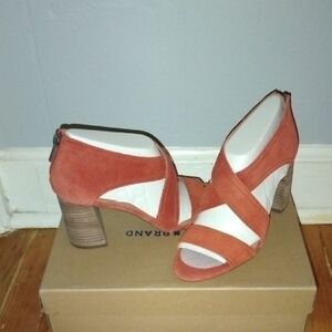 Luck Brand Women's Orange Suede Heeled Sandals
